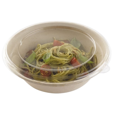 Lids, To-Go Containers, Fits Abena Eco Products #133224, Clear, 8.5 Diameter, 0.5 Height, RPET
